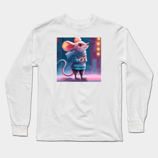 Cute Mouse Drawing Long Sleeve T-Shirt by Play Zoo